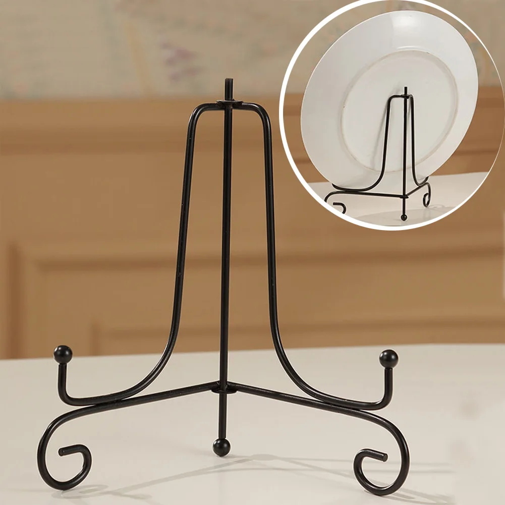 

Exquisite Iron Display Stand Dish Rack Plate Bowl Picture Frame Photo Book Pedestal Holder 4 Sizes to Choose Home Decoration