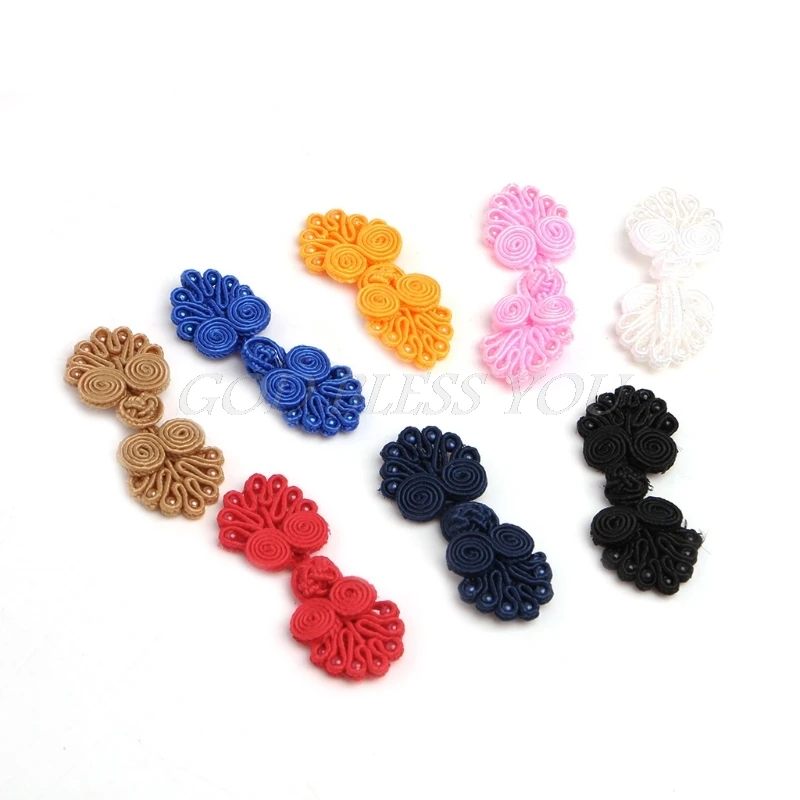 10 Pairs Beaded Chinese Frog Closure Buttons Knot Fastener Sewing