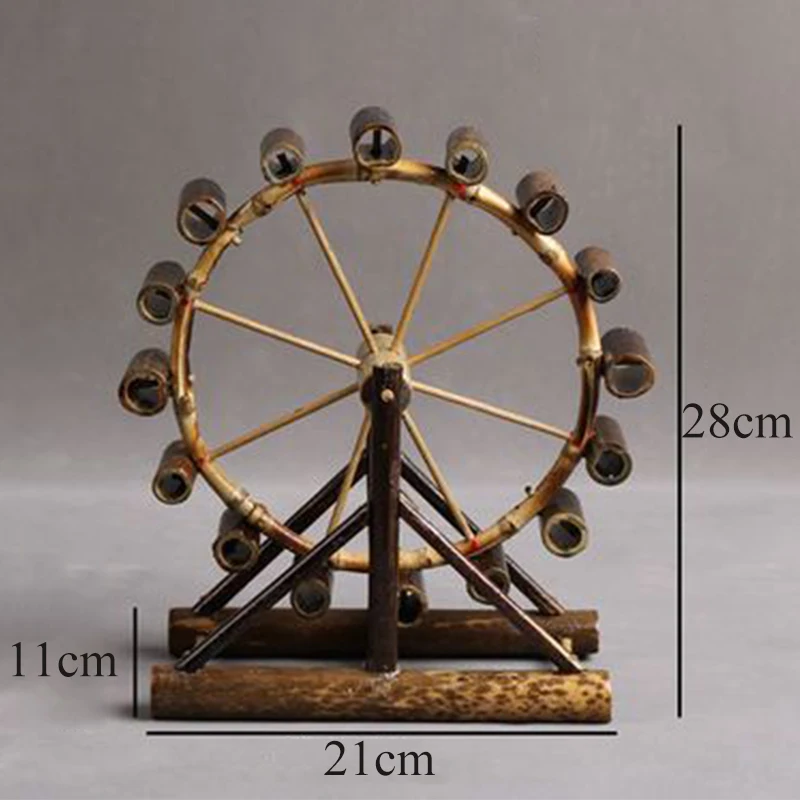 Бамбуковая мебель для украшения дома ветряная мельница длинная лестница колесо обозрения водоворот прядильная машина качели Ремесло Украшение - Цвет: Type 1