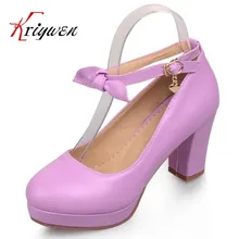 Heißer verkauf Große größe 33-43 Mode Frauen Damen dicken boden 8 cm High Heels party schuhe plattformen Pumpt runde kappe hochzeit sandalen