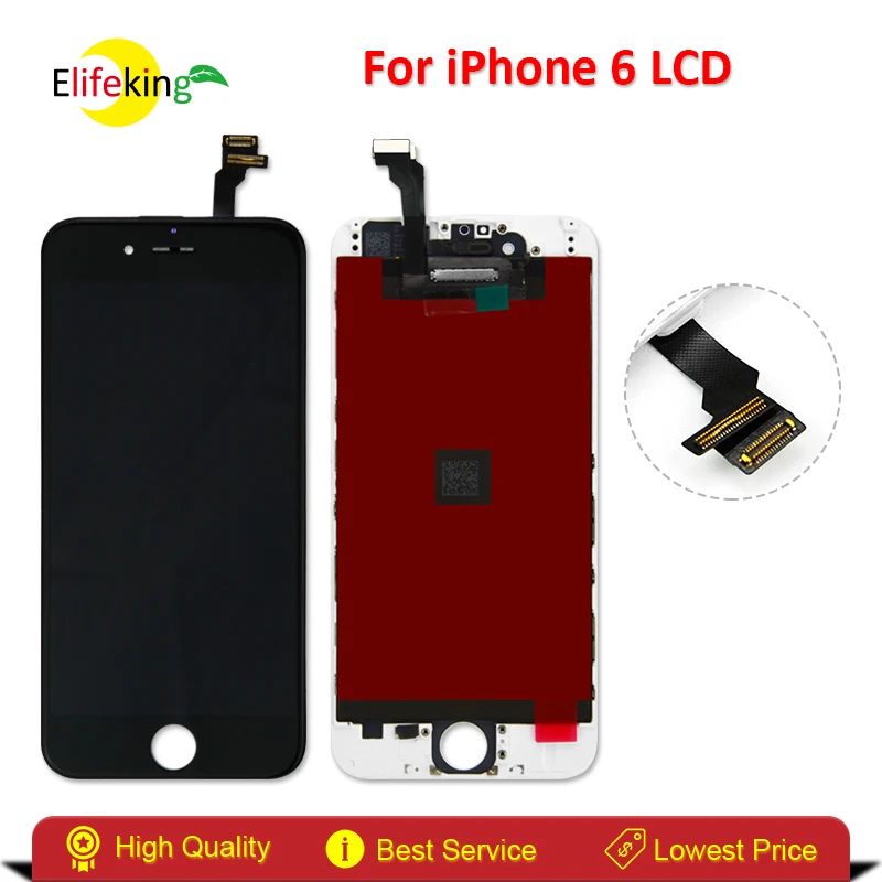 

Elifeking 5pcs/lot For Iphone 6 LCD Screen Display And Touch Screen Digitizer Assembly Replacement Part Good Quality