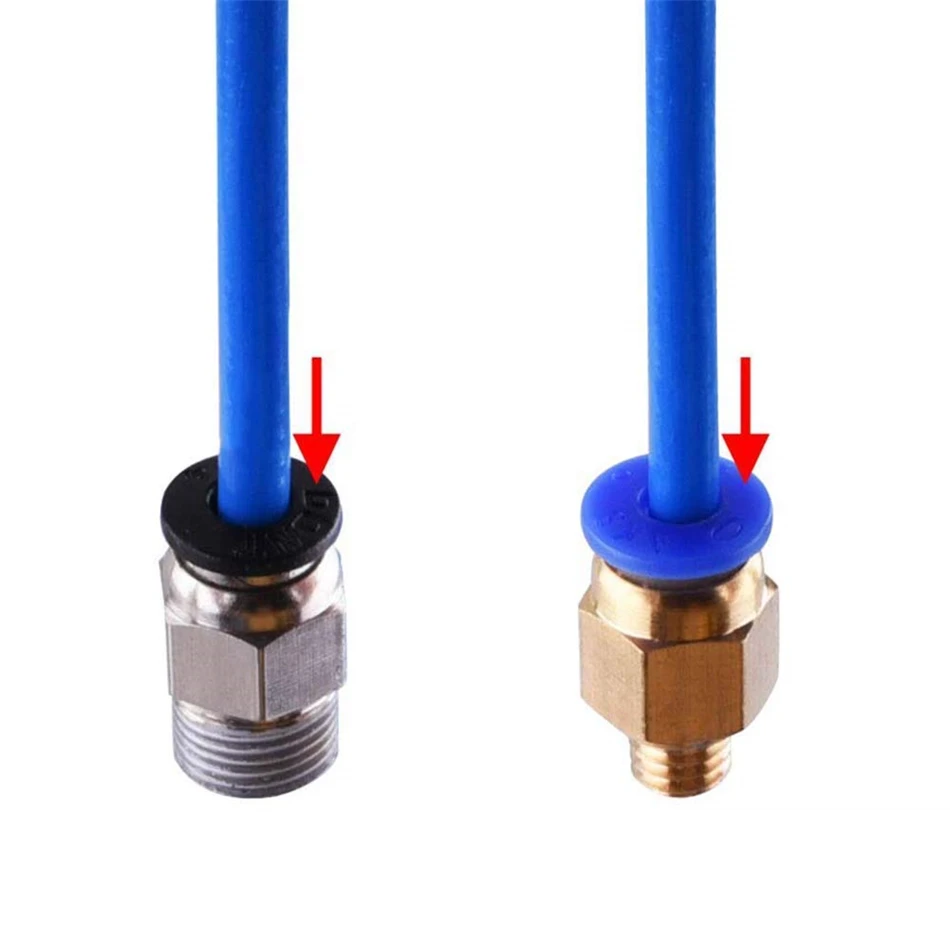 Aokin Ptfe тефлоновая трубка ID 2 мм OD 4 мм+ PC4-M6 PC4-M10 Пневматический разъем+ MK8 сопло 0,2 мм 0,3 мм 0,4 мм 0,5 мм экструдер для 3D P