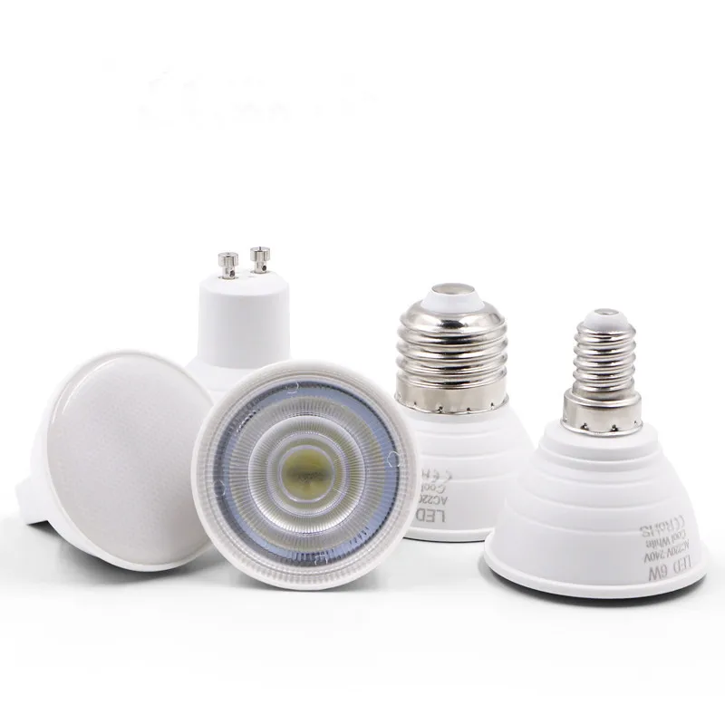 

6W High Power MR16 GU10 E14 E27 LED Bulb AC 220V 2835 SMD LED Light With Protection Cap LED Spotlight LED Lamp For Ceiling