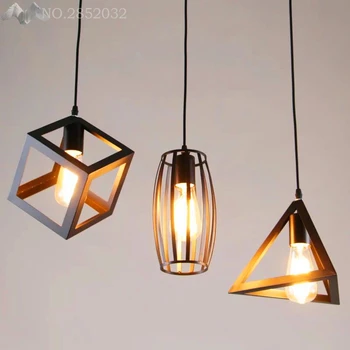 

Nordic Simplicity Pendant Light Home Lighting Iron Lamp Bedroom Living Room Bar Coffee Shop Cylindrical Square Pendant Lamps