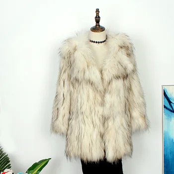 

2018 winter fur women's real hair raccoon fur coat imported raccoon fur collar coat suit collar long section jacket women