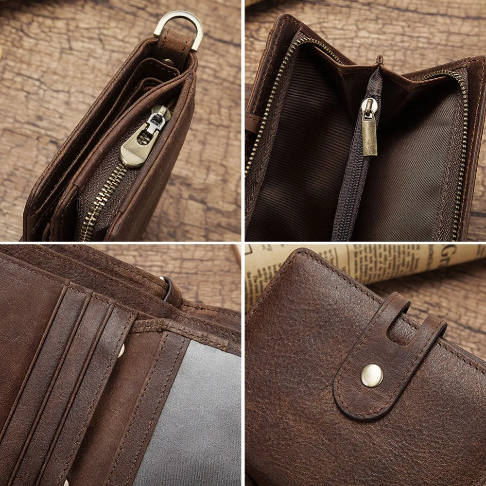 KAVIS натуральная кожа мужской кошелек портфель мужской кошелек маленький Portomonee держатель для карт Mini Hasp сумка для денег цепь бренд качество