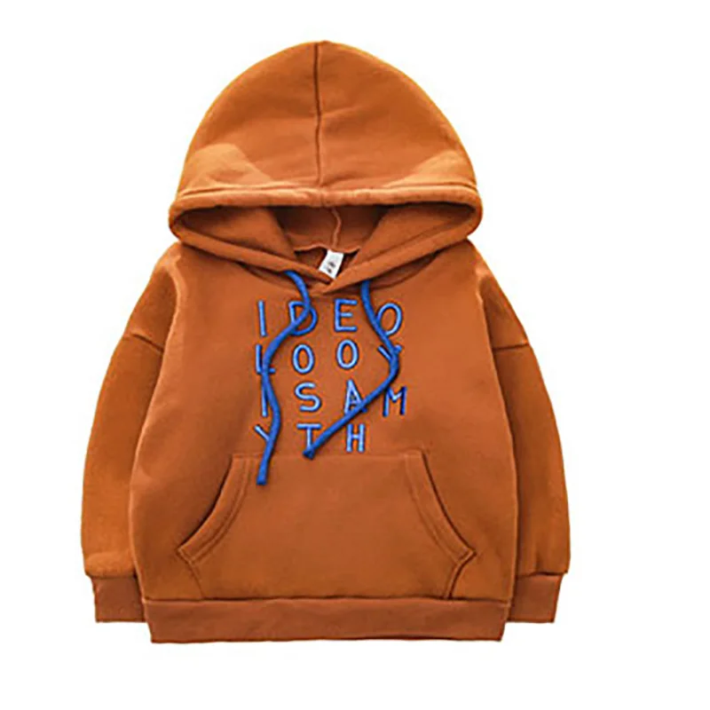 

1-10 Years Kids Baby Boys Hoodies Autumn Winter Children Brown Sweatshirts Toddler Hooded Tops Clothes 2019 Cotton Clothing