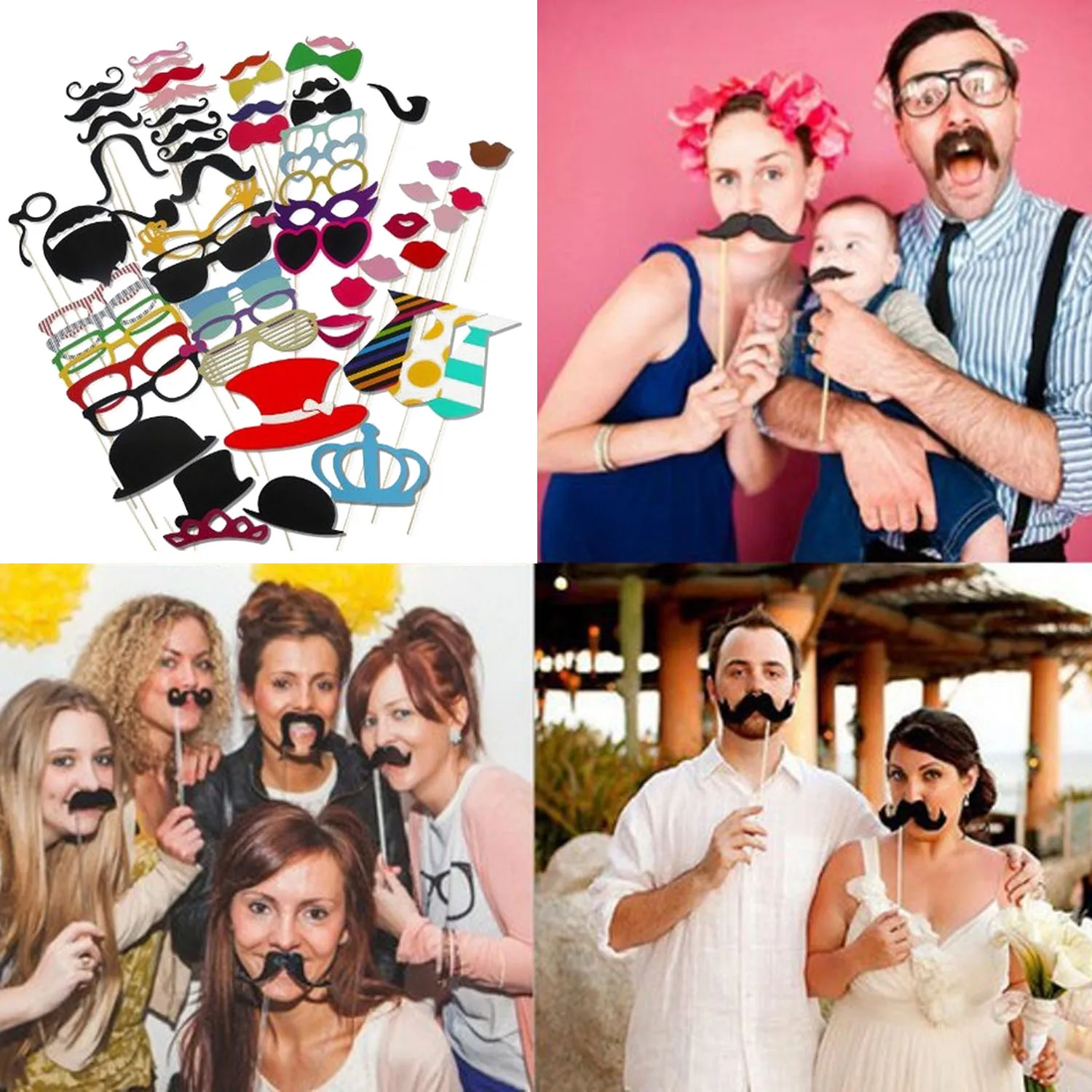 Behogar 60pcs Diy Photography Photo Booth Matrimonio Props Kit Behogar 60pcs Diy Photography Photo Booth Matrimonio Props Kit Wedding Birthdays Graduate Party Selfie Accessories In Photobooth From Home
