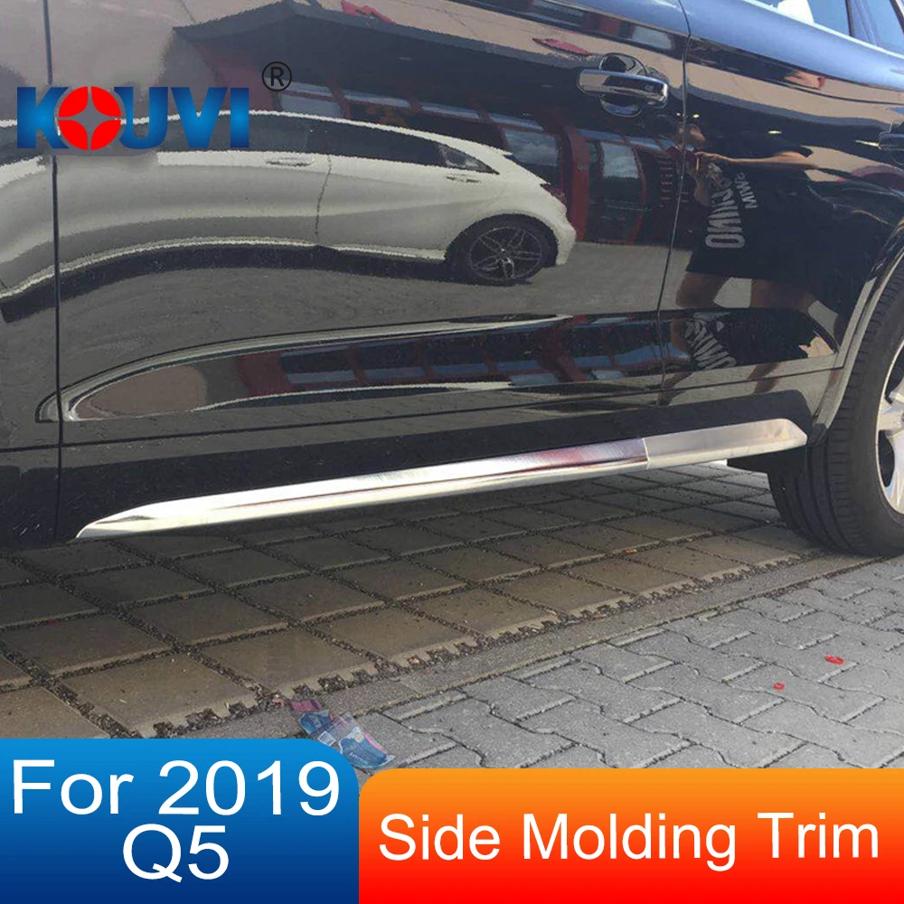 

ABS CHROME SIDE DOOR BODY MOLDING TRIM COVER LINE GARNISH PROTECTOR ACCESSORIES 4PCS/SET FIT FOR AUDI Q5 2019