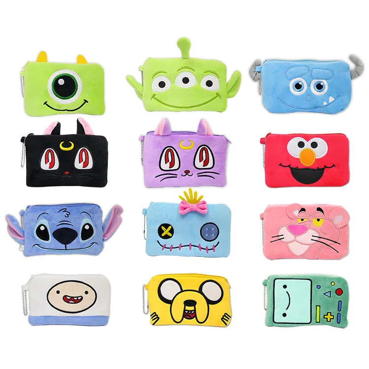 

Sesame Street Elmo Sailor Moon Cat Luna Monsters Inc Stitch Alien Cartoon Plush Hand Phone Bag Soft Stuffed Toy Doll