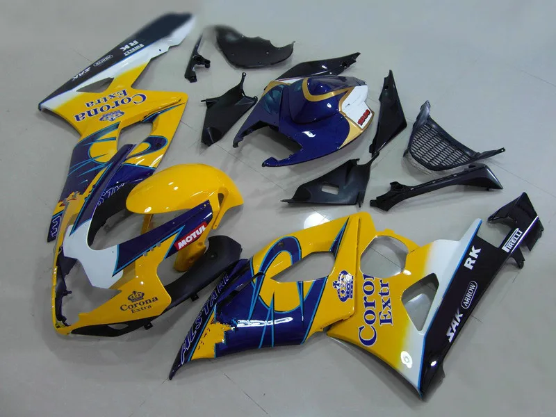 Комплект обтекателей под давлением для GSXR1000 05 06 GSXR 1000 K5 2005 2006 ABS Желтый синий