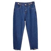 Плюс размер 5Xl 6Xl мама джинсы с высокой талией бойфренд джинсы для Женский по щиколотку брюки свободные шаровары винтажные женские джинсы