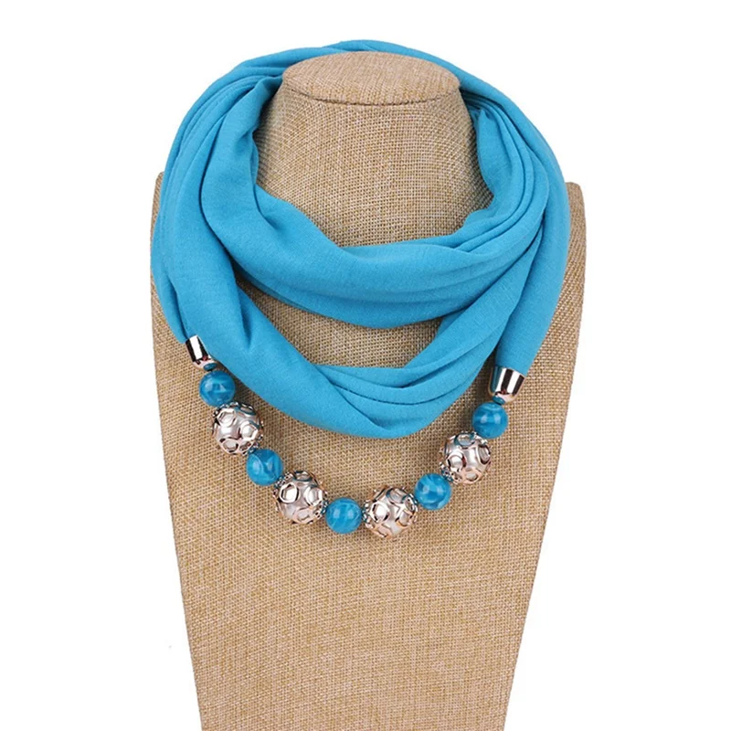 Necklaces Pendants Scarf Long Necklace Beads Pendant Scarf For Women Bijoux Ethnique Femme Dropshipping