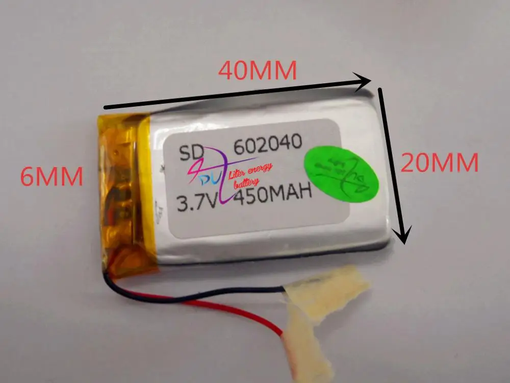 

best battery brand Battery factory outlet 602040 450mah lithium-ion polymer battery quality goods quality of CE FCC ROHS certifi