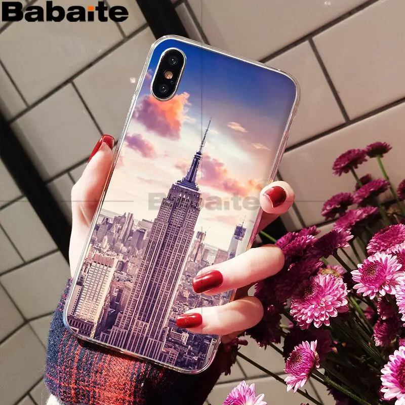 Babaite NYC Нью-Йорк городской пейзаж черный мягкий чехол для телефона Apple iPhone 8 7 6 6S Plus X XS MAX 5 5S SE XR Чехлы для мобильных телефонов - Цвет: A14