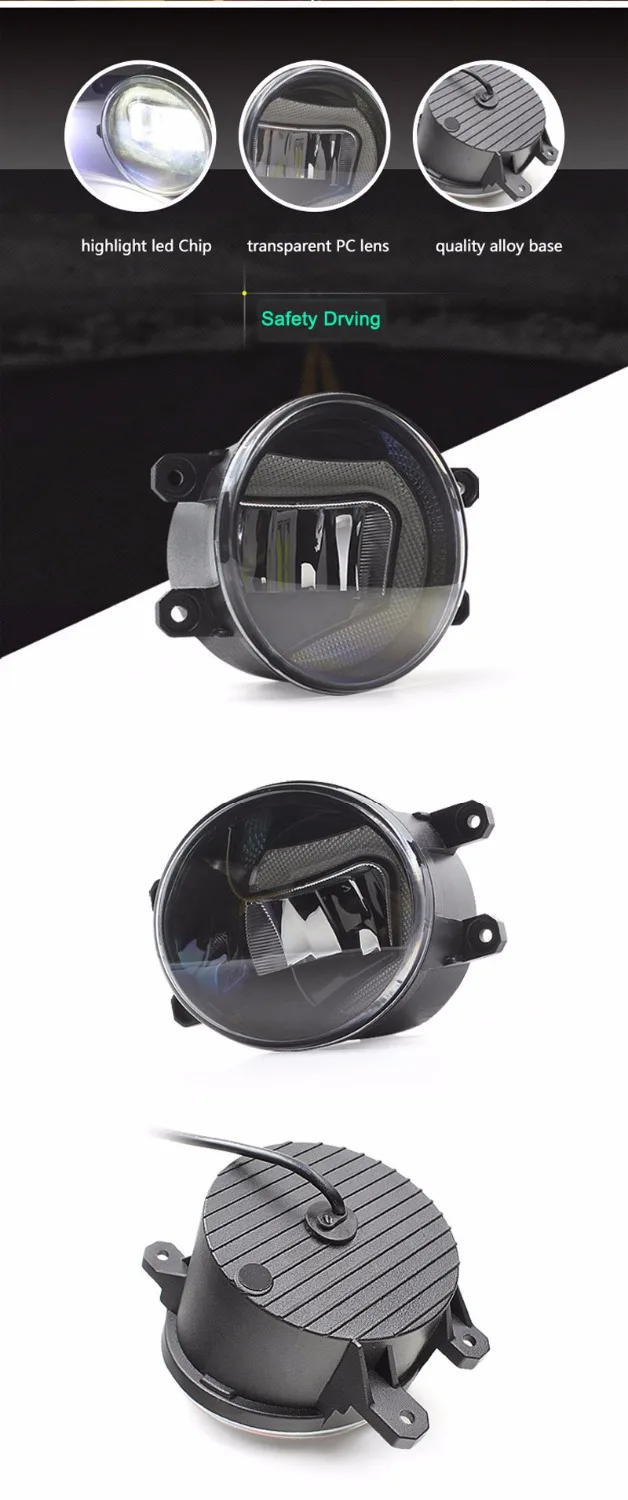 SNCN 2-в-1 Функция безопасности вождения авто светодиодные фары дневного света автомобилей проектор туман лампа для Toyota hilux Revo