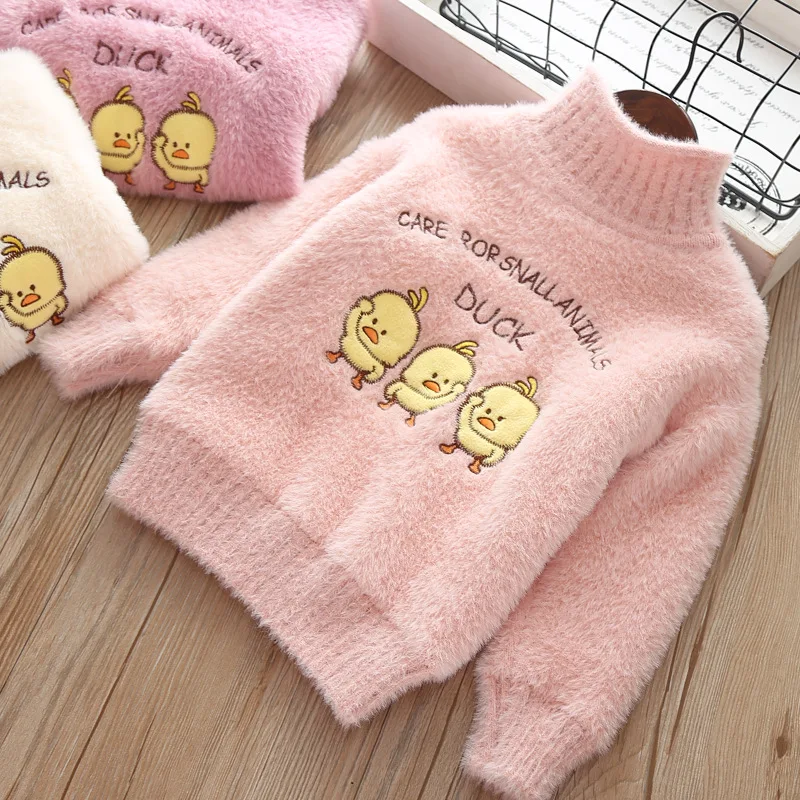 

2018 Promotion Real Sweaters Qiu Dong Season Han Edition Hippocampal Mao Baobao Cute Girls Turtleneck Sweater And Velvet Coat
