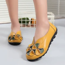 Обувь; женские лоферы; Zapatos De Mujer; обувь из натуральной кожи на плоской подошве; слипоны с цветочным узором; женская обувь; большие размеры 35-44