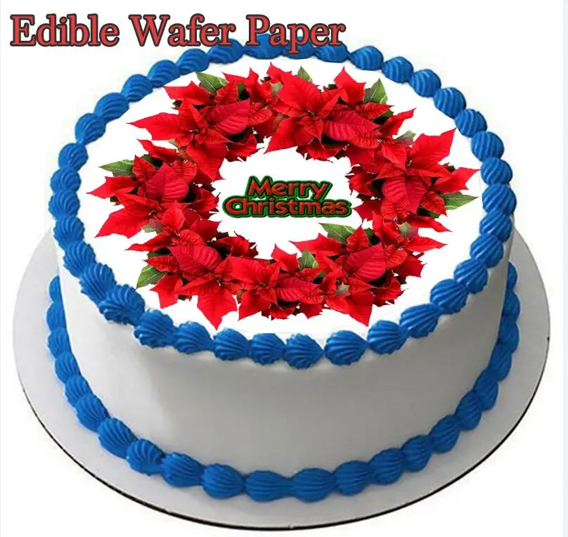 Рождественское изображение съедобная Вафля бумага для украшение торта верхушка бумага сахарный лист бумага рождественское праздничное украшение торта поставщиков - Цвет: B
