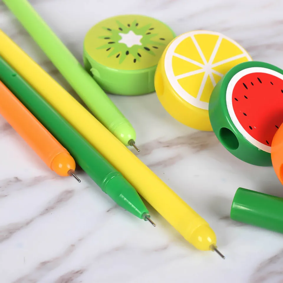 Cute Kawaii Fruit Decoration Ball Ballpoint Pens 0.38mm Ballpen School Supllies