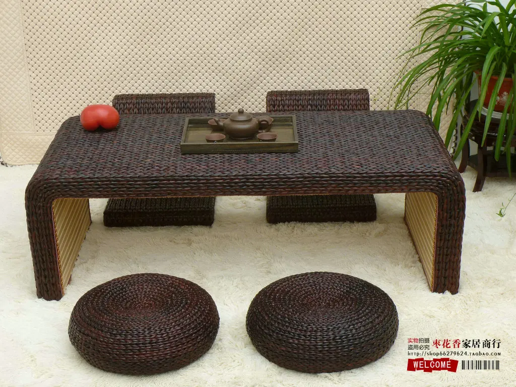 

Rattan coffee table wood kang tatami room and a few tables chairs stylish minimalist desktop platform teasideend