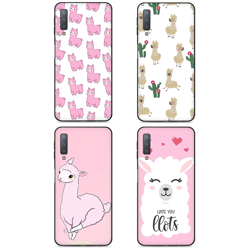 Милый мягкий силиконовый чехол для телефона Kawaii с ламой альпакой и животными Samsung