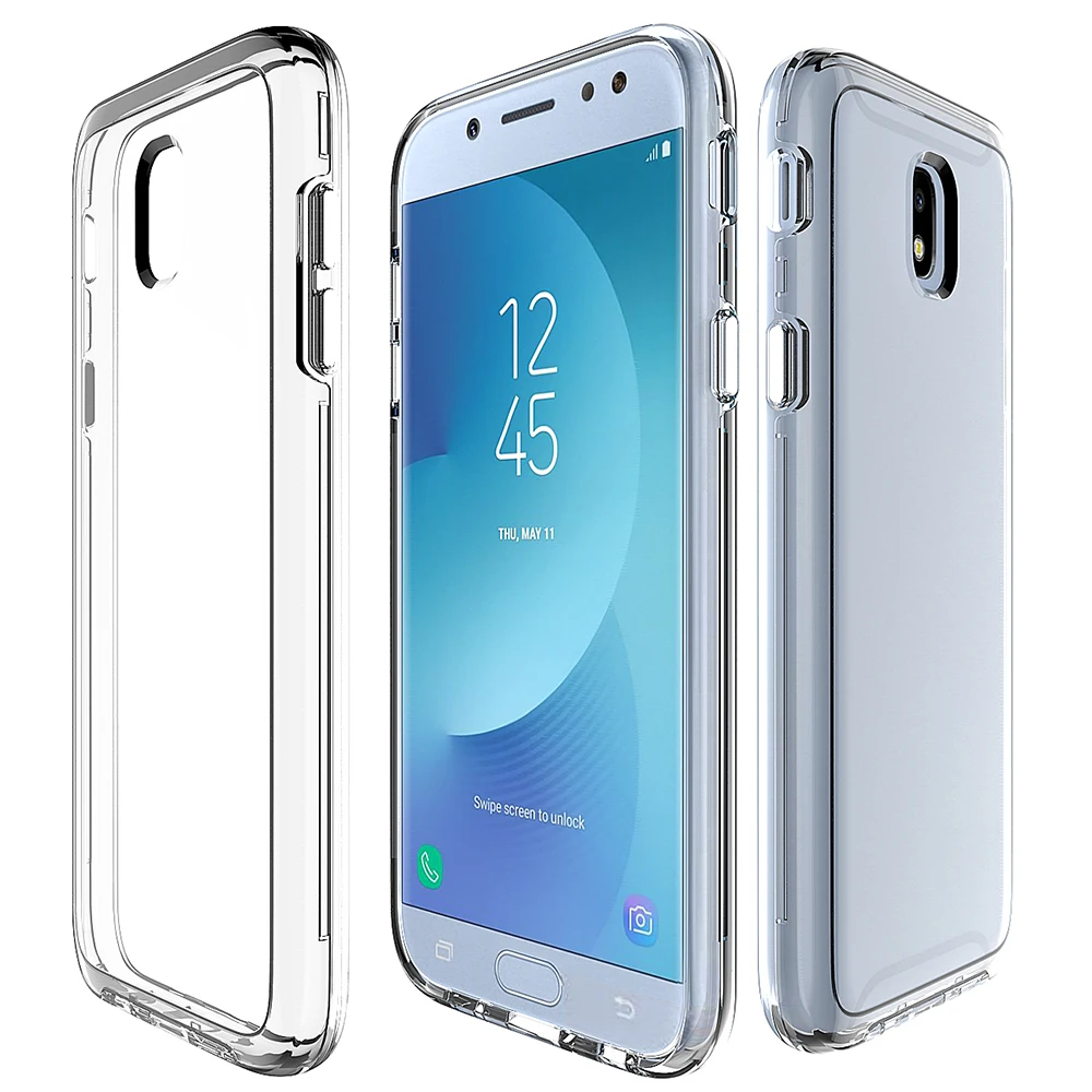 Подлинная для Samsung j730/J7 2017 случае ТПУ &amp PC Простой Прозрачный чехол телефон Корпус