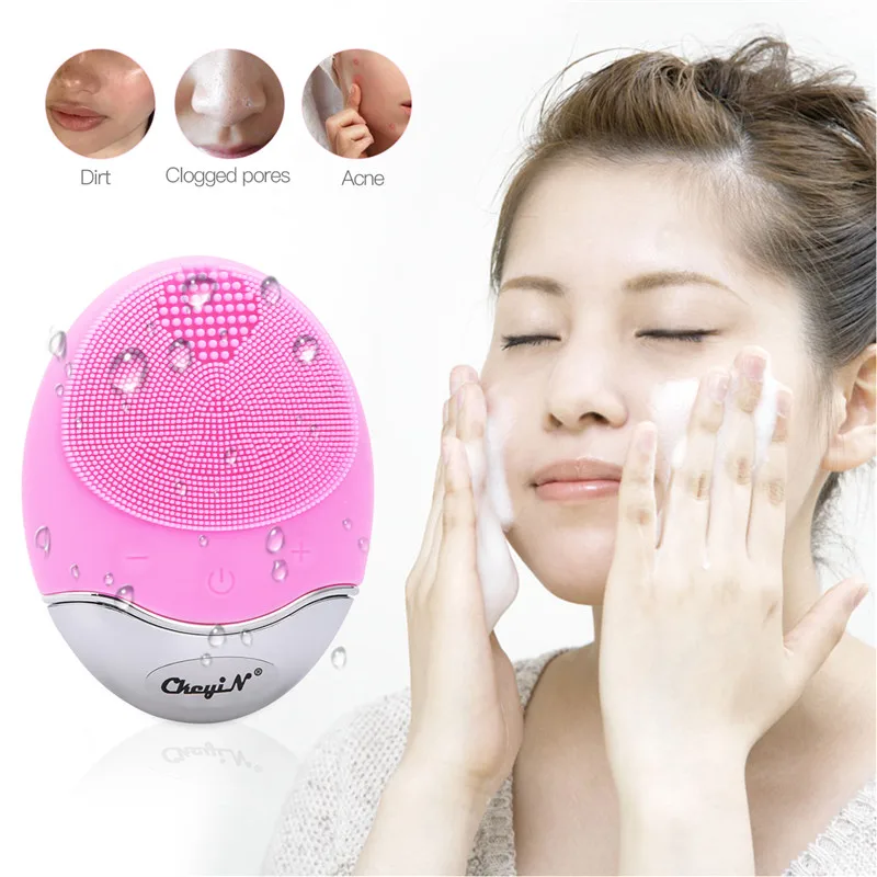 Дешево Бамбуковый уголь щетка для чистки лица высокочастотный Вибрационный массажер для лица силиконовые Водонепроницаемый Лица Чистой массажно...