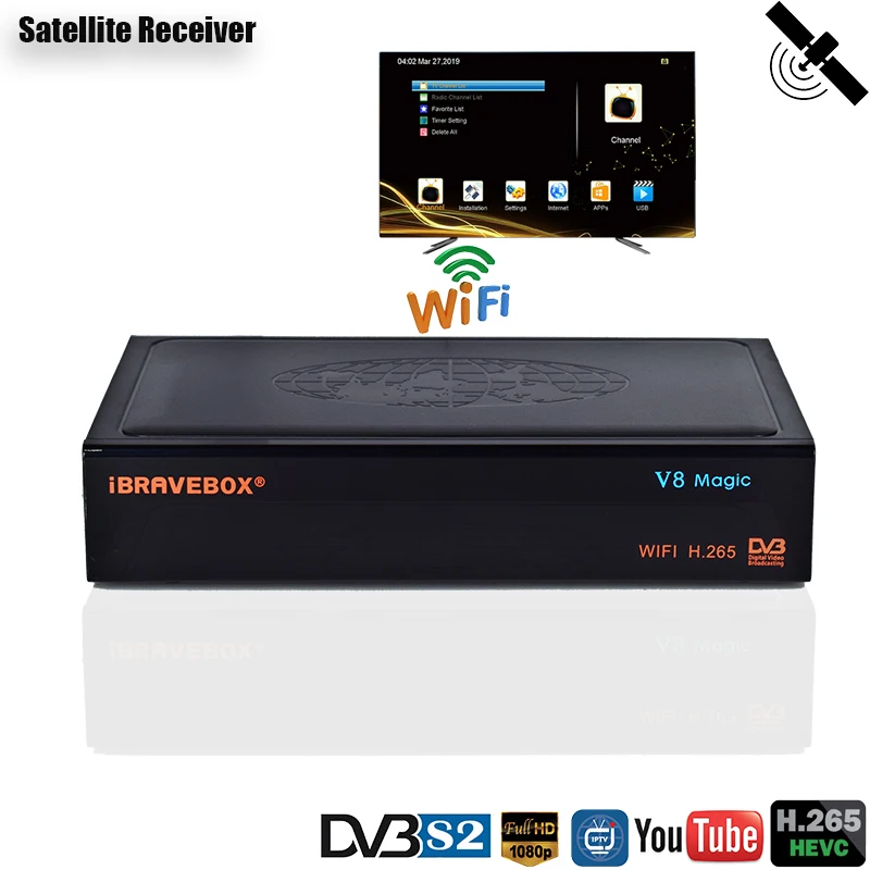 HD Digital Satellite TV Receiver Support CCCAM IPTV M3U Satellite Receiver DDR2 2GB Receptor PowerVu DRE Biss key FTA TV Tuner
