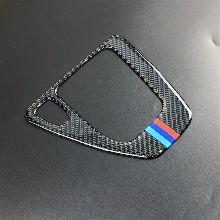 For bmw e90 e92 Interior Trim Carbon Fiber Gear Shift Control Panel Cover Sticker LHD Car styling 3 series accessories (3)