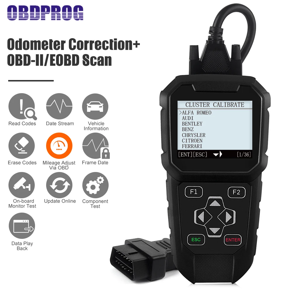 

OBDPROG MT401 Odometer Adjustment Correction Tool OBD2 Automotive Scanner Professional Mileage Adjust ODB2 Car Diagnostic Tool