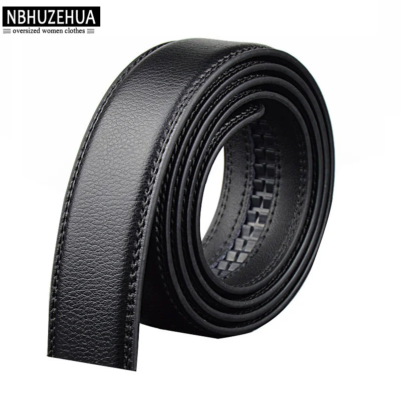 

110-200cm 2017 Plus Size Men Black Genuine Leather Belt Straps without buckle 150cm 160cm 170cm 180cm 190cm 200cm Male Belt