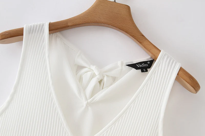 Vadim женская черная белая блузка с v-образным вырезом, шифоновая плиссированная Женская Повседневная рубашка без рукавов, милая сплошная шикарная летняя блузка WA197