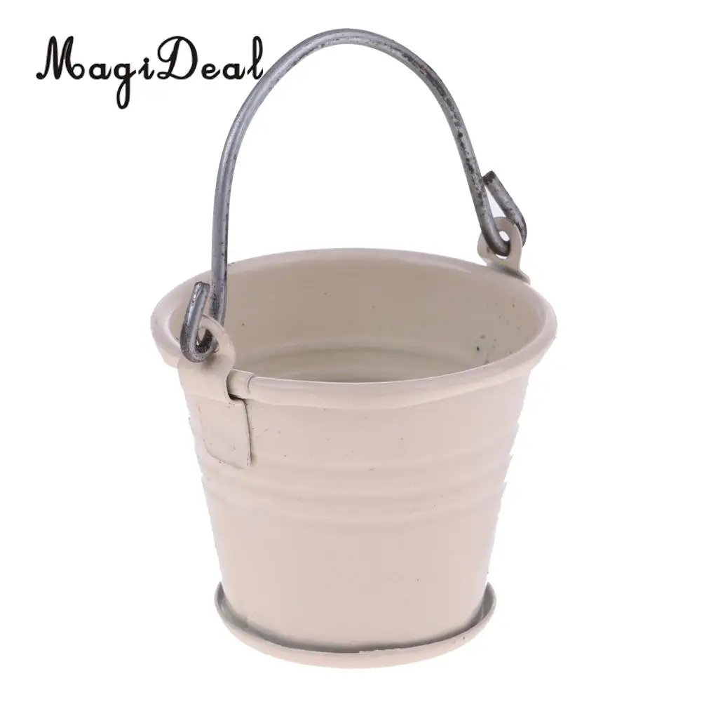 New Arrival 1/12 Scale Dollhouse Miniature Kitchen Garden Water Bucket Pail Furniture Decoration Accessory 7Colors