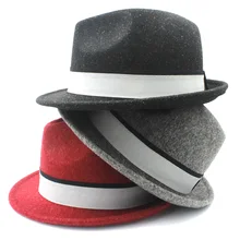 Женская и Мужская шерстяная шляпа Fedora для элегантных леди путешествия Трилби Хомбург церкви Дерби Джаз шапки Мода Ribbion размер 56-58 см