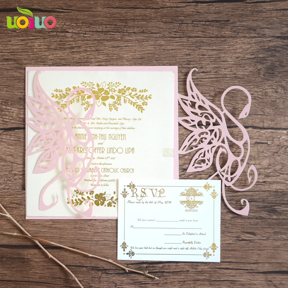 

20pc White Elegant Laser Cut Wedding Invitation Card