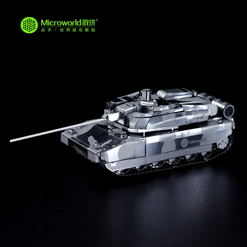 MICROWORLD Leclerc Main Battle Tank 3D Three dimensional Metal Puzzle DIY Military Car