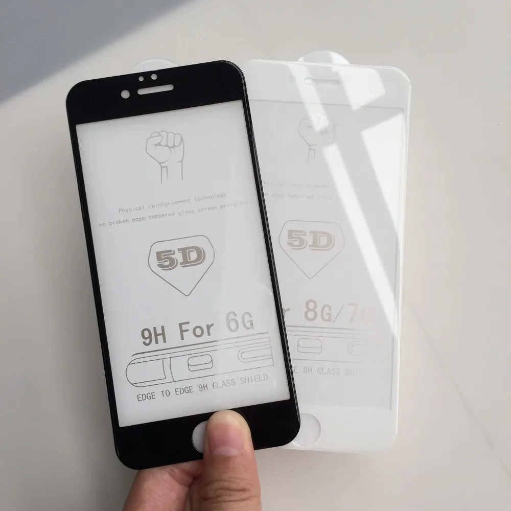 SZYSGSD 5D Full Cover Tempered Glass For iPhone 8 7 7 Plus
