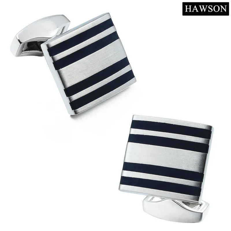 

HAWSON Matte Cufflinks for Mens Simple Black Enamel Short Sleeve Shirt Cuf links