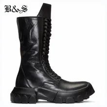 Черные и уличные мужские высокие модные ботинки из коровьей кожи наппа; эксклюзивные ботинки на молнии ручной работы со шнуровкой и прозрачной подошвой