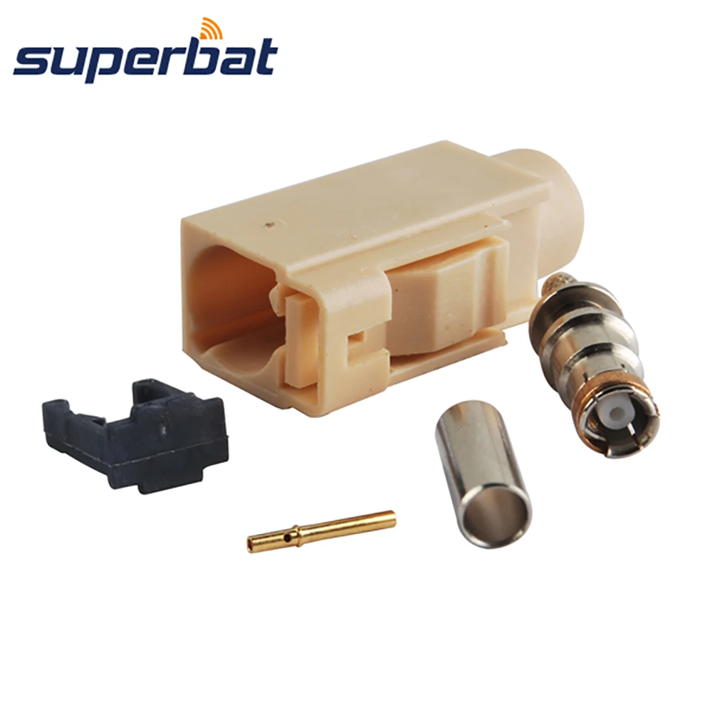Beige Female Crimp RF Coaxial Connector for Bluetooth Cable