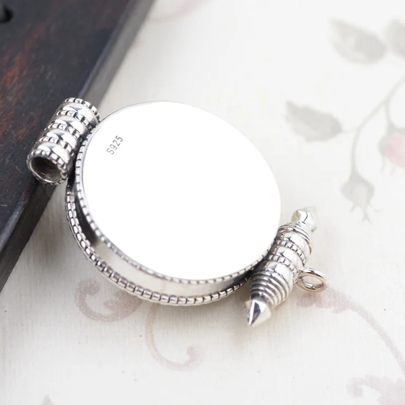 Gawu box Silver pendant for man s925 pure silver antique style Buddhist Shurangama mantra can open the evil spirits man pendant