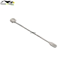 1pcs 25cm Stainless Steel Bar Spoons Disc Tail Bar Spoon Cocktail Drink Mixer Bar Stirring Mixing Bar Tools bar