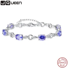 JQUEEN создан Танзанит лист Серебряная цепочка Свадебные браслеты для женщин свадебные украшения 925 браслеты модные аксессуары