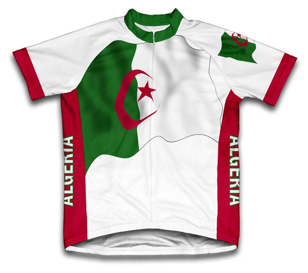 Algeria Flag Новинка, Мужская велосипедная майка с флагом, одежда для велоспорта, белая/зеленая - Цвет: Algeria Flag
