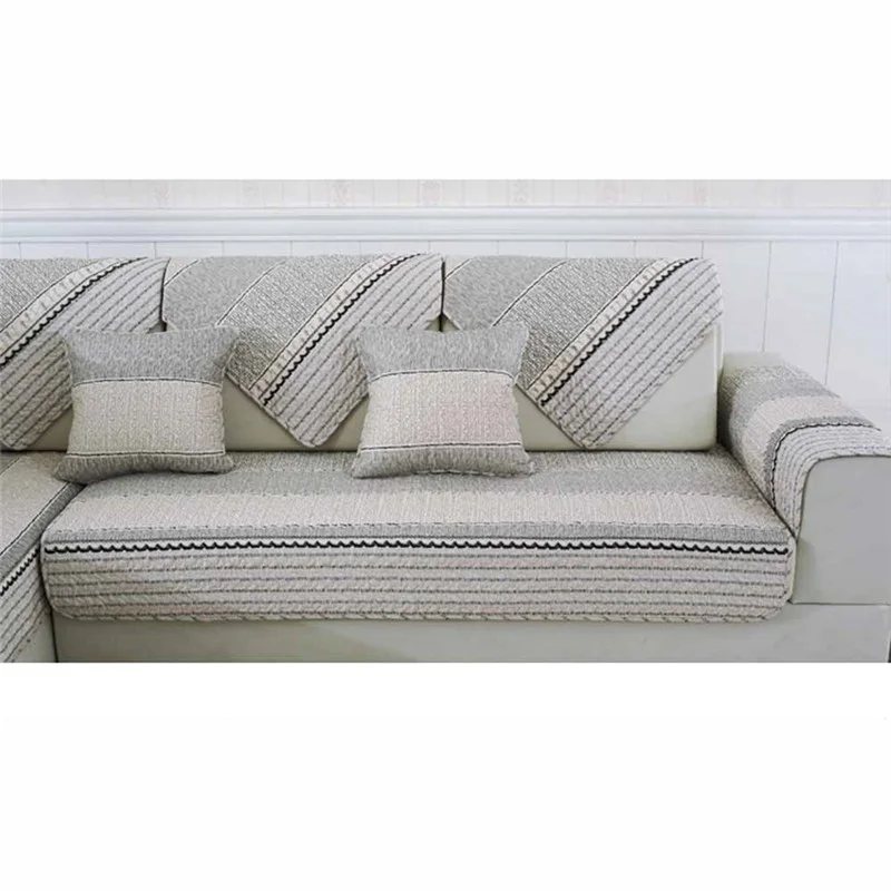 

1 Set Simple Modern 4 Seasons Tight Wrap Cotton Sofa Cushion Cover Fabric Leather Elastic Sofa General Non-slip Protector