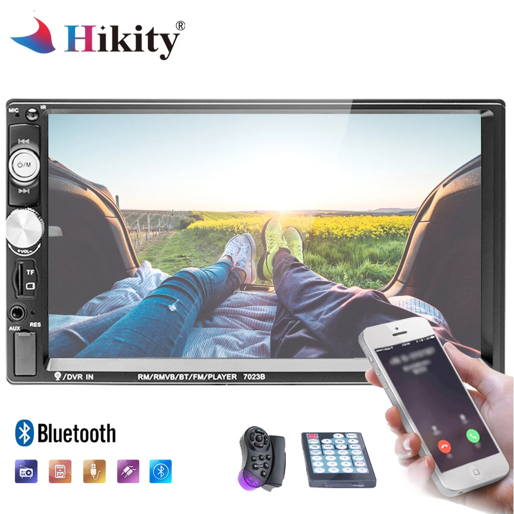 

Hikity 2 din Car Multimedia player 7" HD Bluetooth Stereo Car Radio MP5/USB/FM Touch Screen Auto Radio Support Rear View Camera