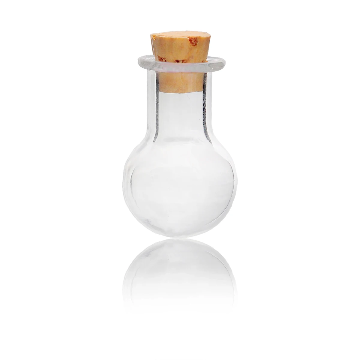 

8SEASONS Glass Bottles Jewelry Containers Vial Cork Stoppers Round Transparent 27mm x 14mm,5 Pcs