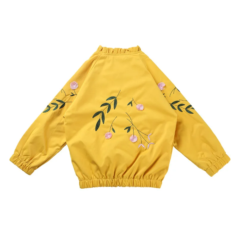 

Girl's embroider Fashion Jackets Children Outerwear Coats Girl's Baseball jacket spring and autumn Nes arrived 1-8Years