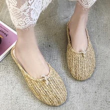 2019 New Summer Flat Mules Shoes Woman Mules Slip On Chinese Slippers Women Slides Straw Outdoor Flip Flops chaussures femme drop shipping women s slide on slip on mules loafer flats shoes rhinestone slides slippers new fashion woman mules flip flops